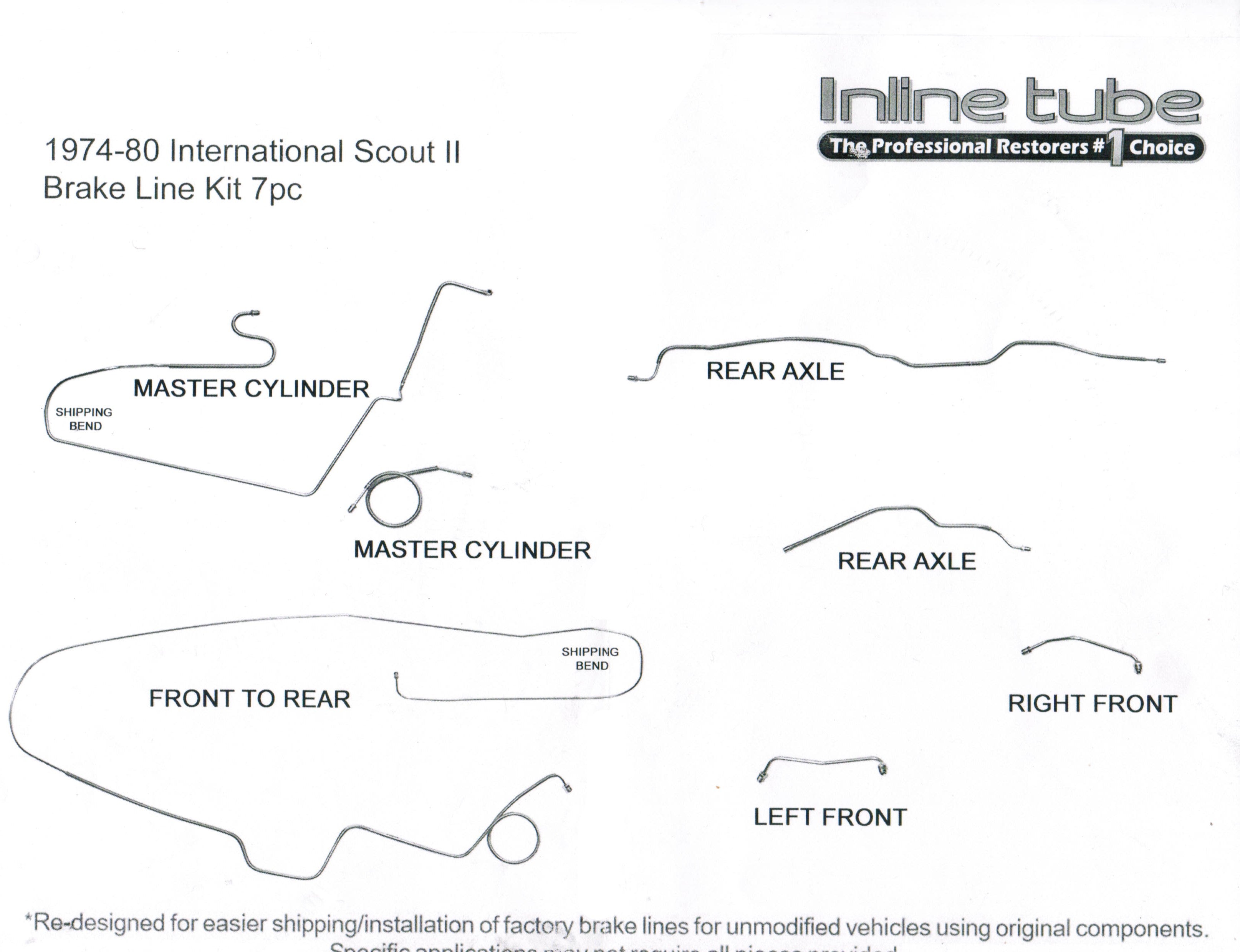 Brake Hard Line Kit - Scout II, Traveler, Terra