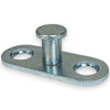 A galvanized steel tension fixture bracket with a central post and two mounting holes, shown on a white background.