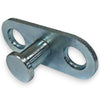 A galvanized steel mounting bracket with a round thumb-screw bolt, shown on a clean white background.