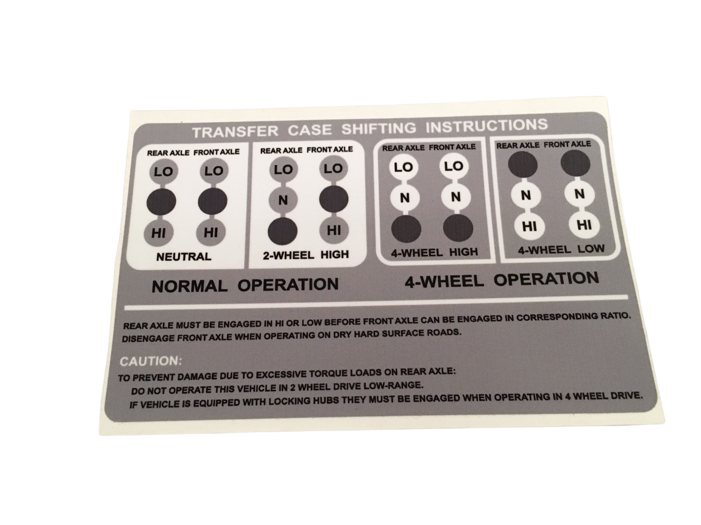 Twin Stick Transfer Case Decal Scout 80/800