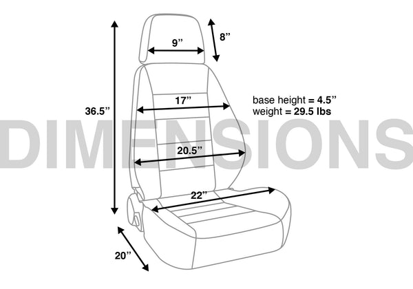 Scout II Seats Dimensions